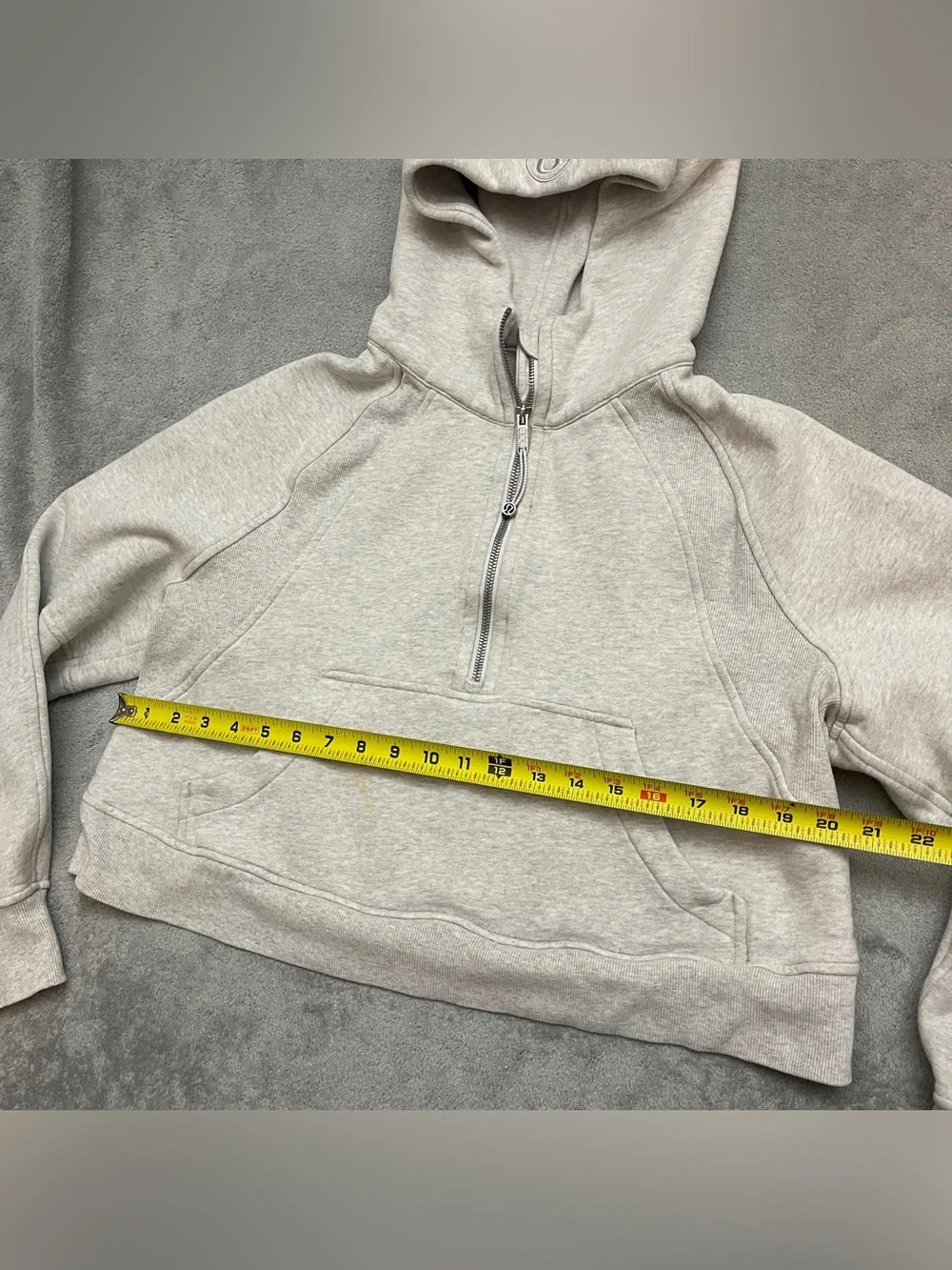 Lululemon Scuba Oversized 1/2 Zip Hoodie Heathered Core Ultra Light Grey M/L